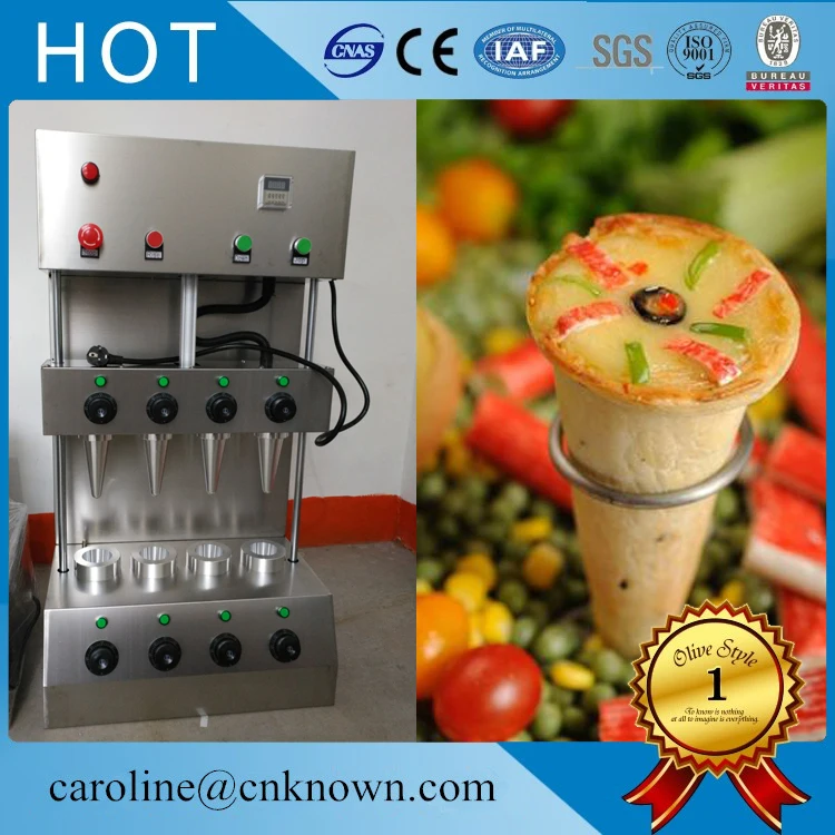 

3000w 4 pieces moldsPizza Cone moulding Machine pizza cone making machine Pizza Cone 4 cone maker