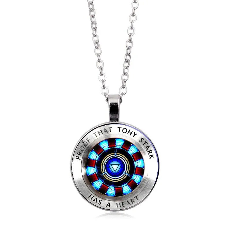 Железный человек сердце время игрушки драгоценный камень ожерелье поли энергии стекло кабошон кулон Marvel Тони Старк Arc реактор Мстители вечерние подарки - Цвет: 3