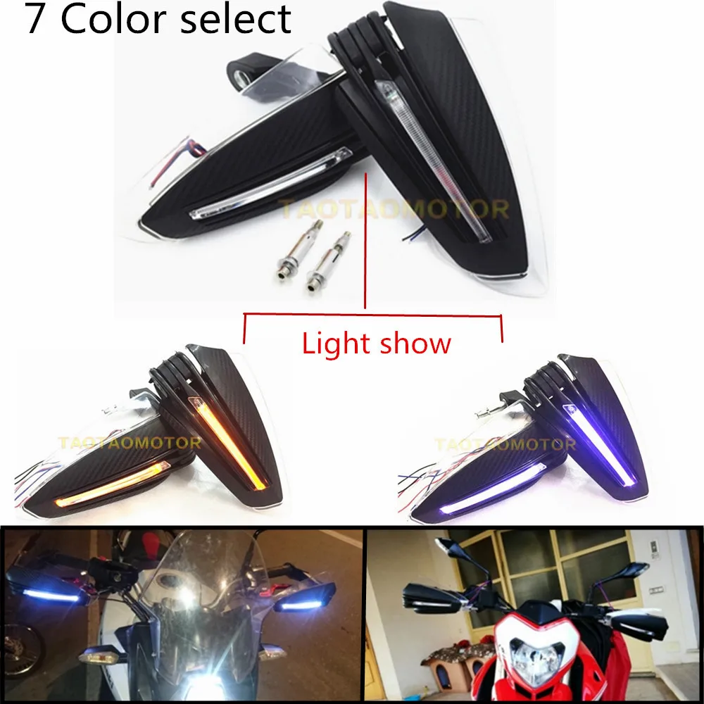 

7/8" Motorcycle Handlebar Hand Guard Protector With LED Turn Signals For KAWASAKI NINJA 250R/300 ZZR 400 ZX9R Versys 650/1000