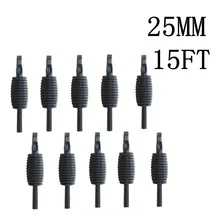 YILONG 10 шт. 25 мм 15FT новейший одноразовый силиконовый черный насадки для тату советы и сцепление с наконечником