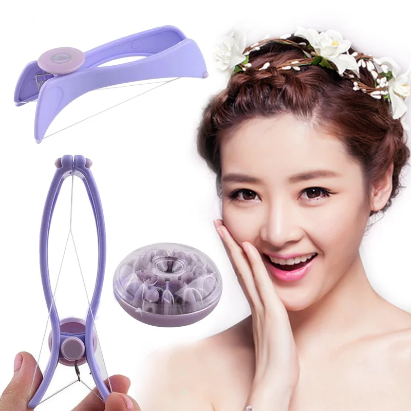 

Facial Hair Remover Spring Threading Epilator Mini Face Defeatherer Hair Removal DIY Makeup Beauty Tool for Cheeks Eyebrow