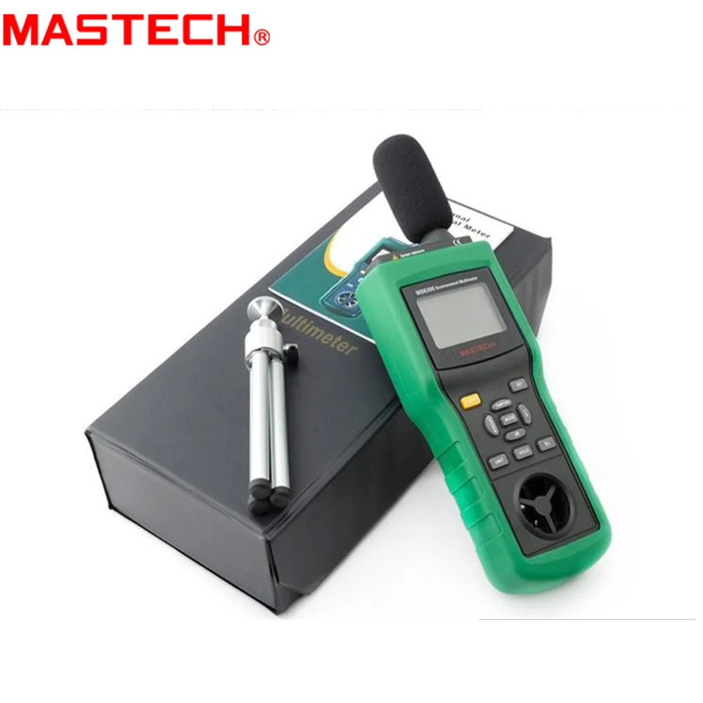 

MASTECH MS6300 Digital Multifunction Environment Meter Temperature Humidity Sound Air Flow Meter luminometer Anemometer