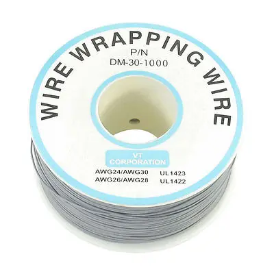 

Free Shipping 300M 30AWG Tin Plated Copper Wire Insulation Test Wrapping Cable Roll Gray