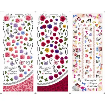 

3 PACKS / LOT MOSAIC FLOWER CAT KITTEN NAIL TATTOOS STICKER WATER TRANSFER DECAL NAIL ART HOT031-033