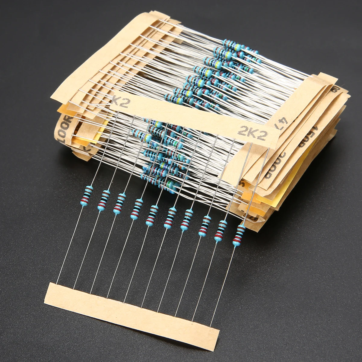 300 Piece High Precision Metal Film Resistors 30 Different Values 1/4W 1Ω-1MΩ Resistors Resistance Assortment Set
