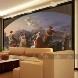 Росписи 3d обои диван ТВ фоне стены 3d обои живопись моды масло молодая греческая история гостиная, спальня