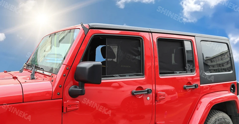 SHINEKA боковая Солнцезащитная шторка s для Jeep wrangler 2007- изоляционная сетка от насекомых для wrangler JK аксессуары боковая Солнцезащитная шторка