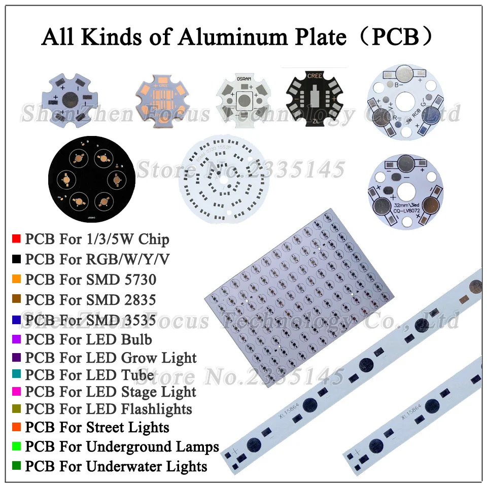 200 шт 1 Вт 3 Вт 5 Вт алюминиевая пластина 1000 мм PCB с 1 3 5 Вт светильник для DIY аквариумный светильник s светильник светодиодный светильник