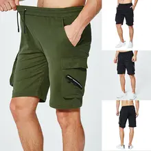 Стиль Молния Твердые с карманом мужские шорты спортивные повседневные короткие брюки военный армейский грузовой летний