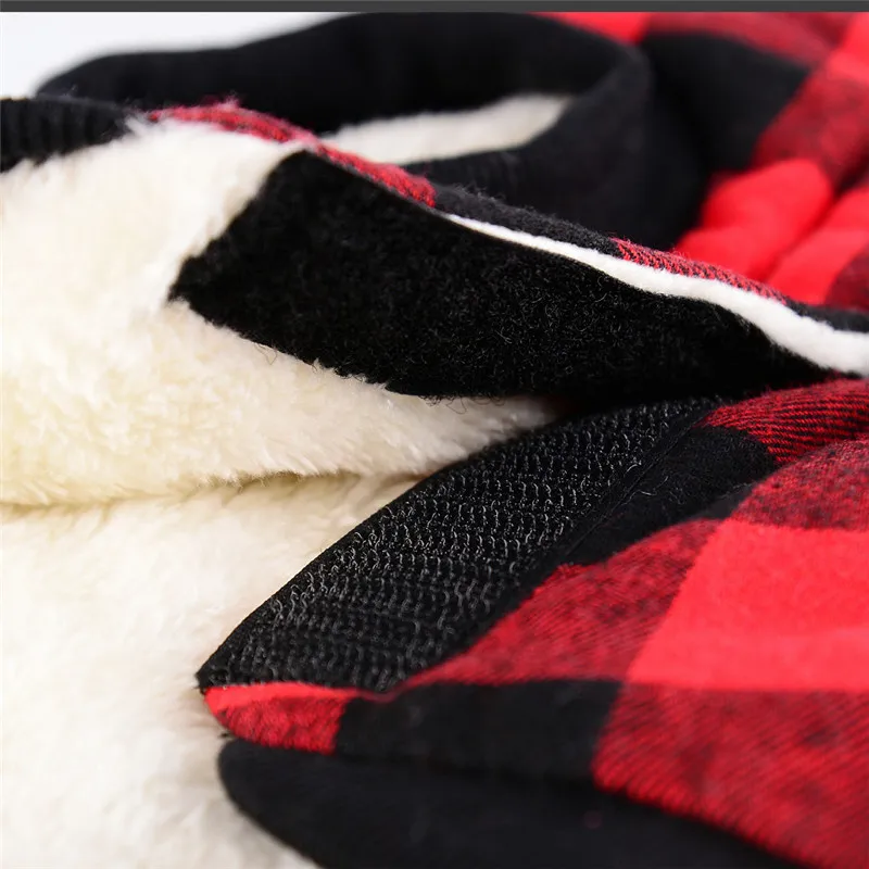 Славная Одежда для собак KEK, зимняя куртка, флисовая подкладка, пальто для собаки теплое, съемный капюшон, клетчатая одежда для домашних животных для маленьких, средних и больших собак