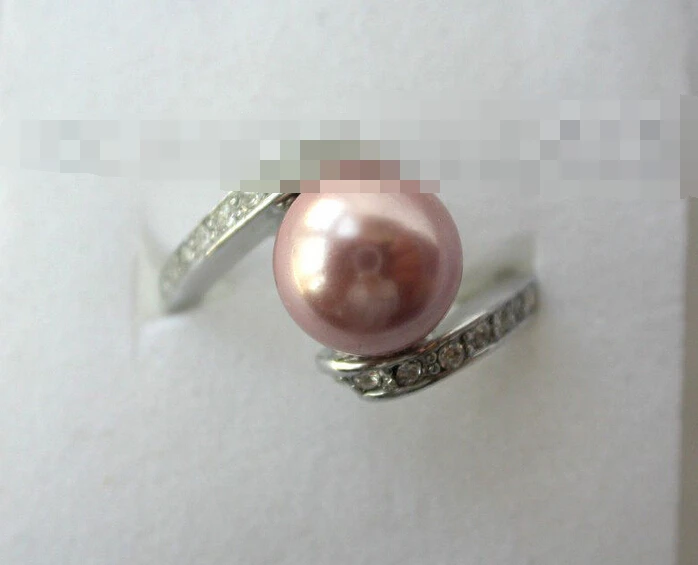 

00568 round purple south sea shell pearl ring