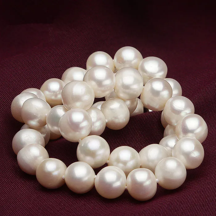 

noble women gift Jewelry Clasp Fine 9-10MM Freshwater pearl necklace passion nearly perfect circle large natural