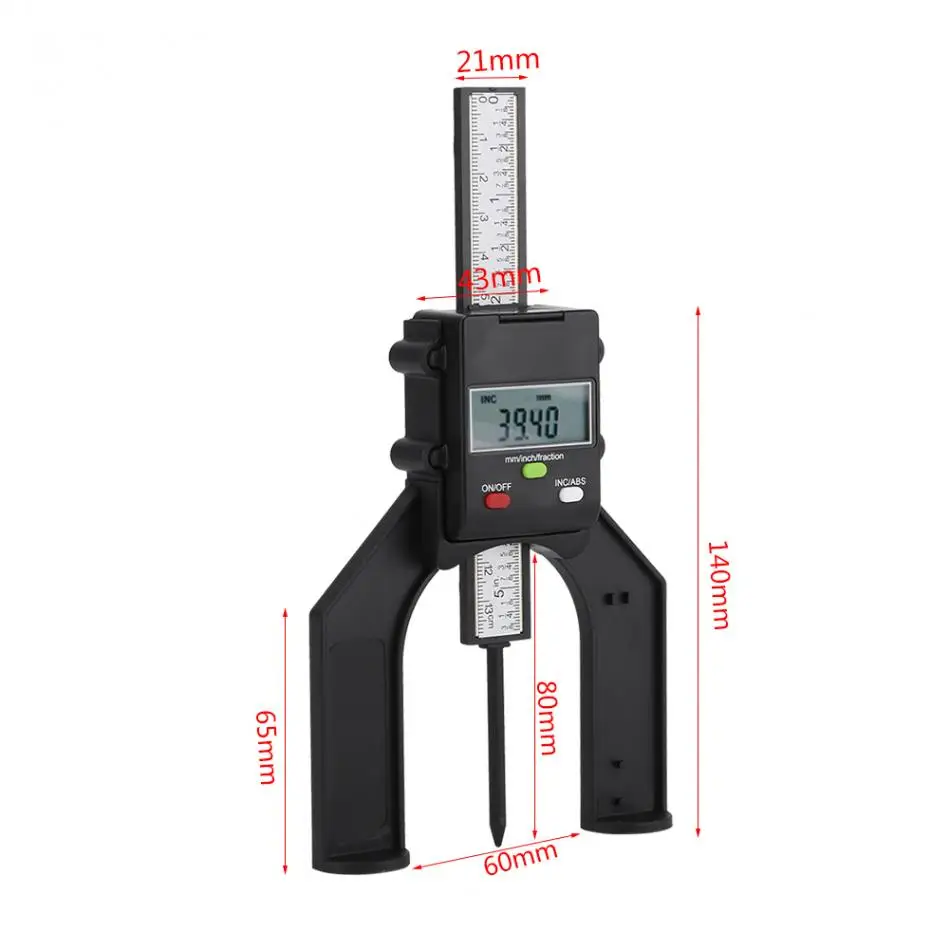 0-80 мм Цифровой штангенциркуль глубина обработки древесины Калибр глубина штангенциркуль высота штангенциркуль деревообрабатывающий измерительный инструмент