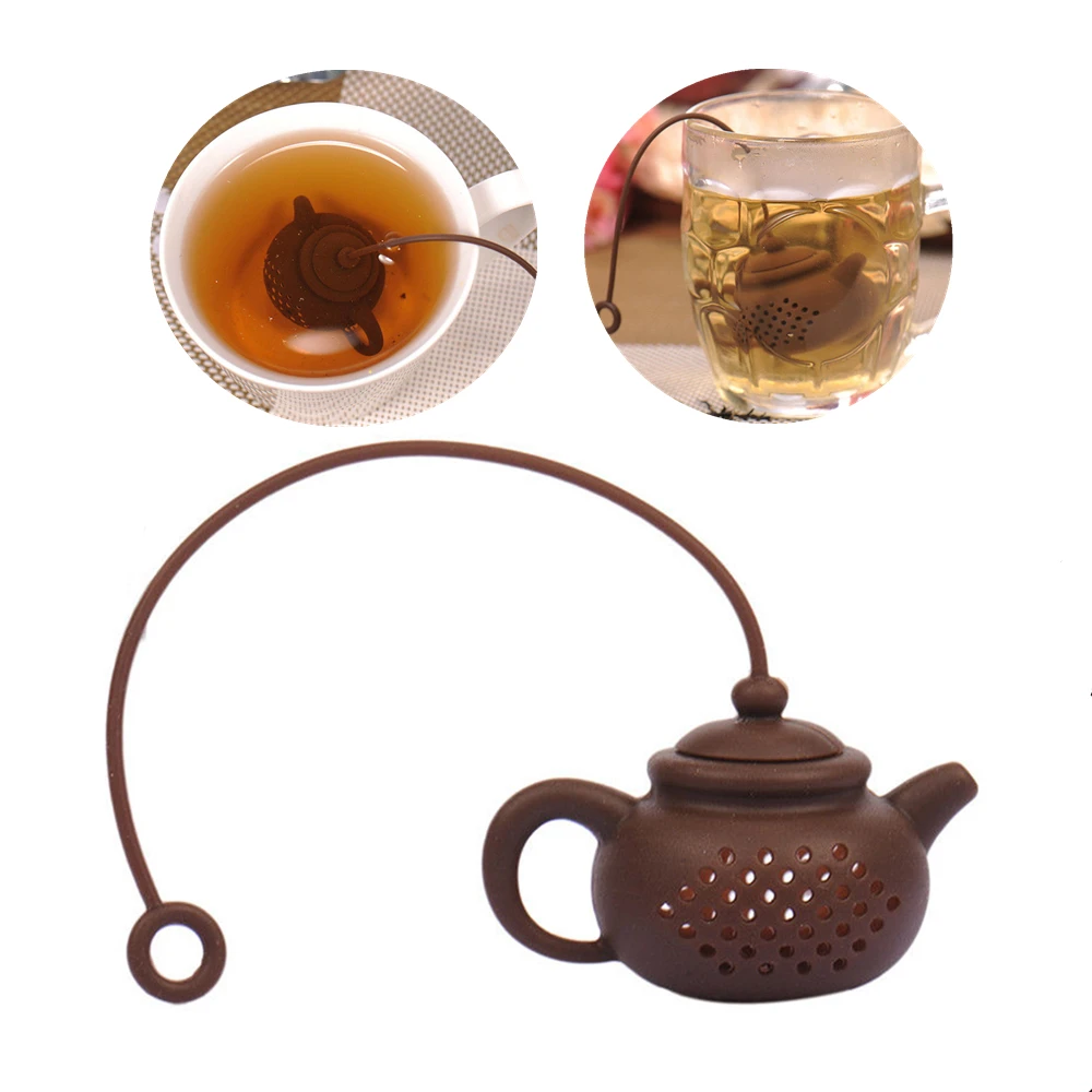 1 Pc Silicone Tea Infusers Gel Chinese Style Mini Cute Purple Clay