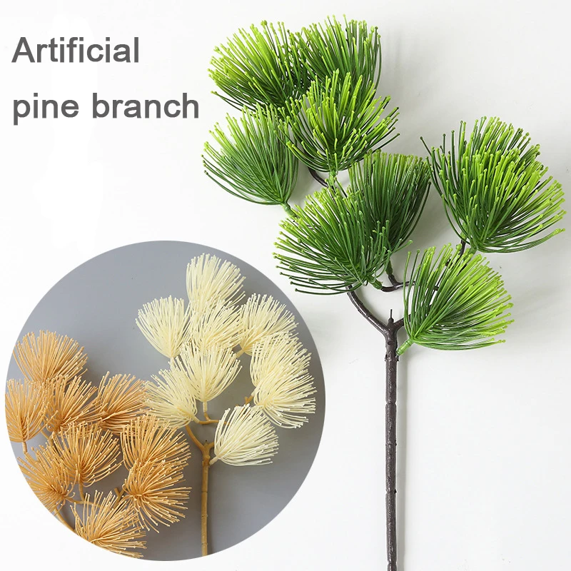 

Plastic Pine Green Wedding White Desktop Garden Fake Artificial Plants for Decoration Bonsai Fir Branches Home Decor Eucalyptus