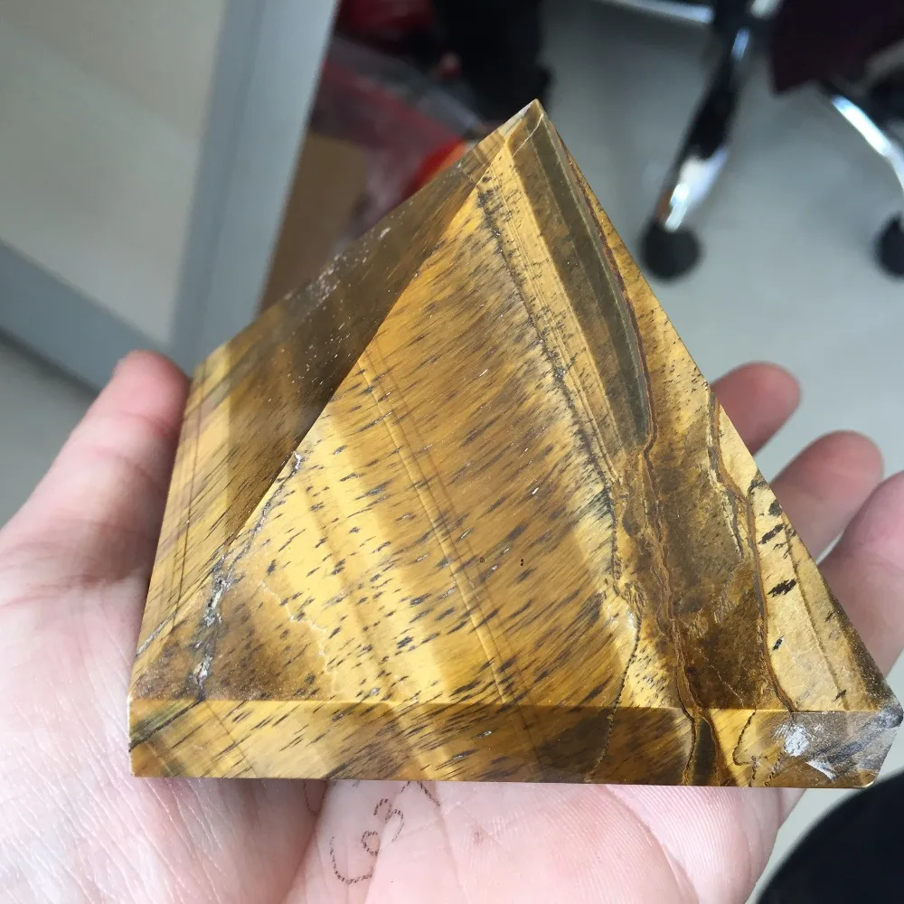 BY8 (80*80*70 мм) AAA + Rock Tiger Eye Stone исцеляющая Пирамида 2019 горячая Распродажа натуральные