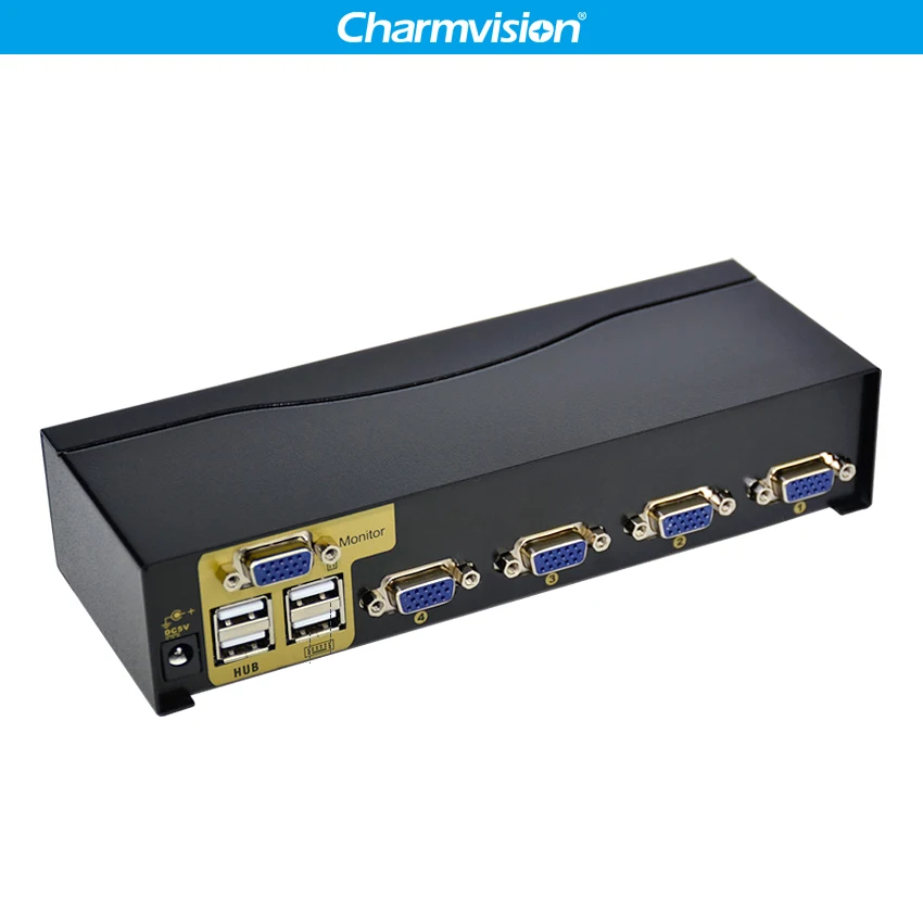 Charmvision UK401R 4 порта ПК Хост usb-хаб KVM переключатель мультикомпьютер USB2.0 концентратор KVM коммутатор с пультом дистанционного управления клавиатура мышь
