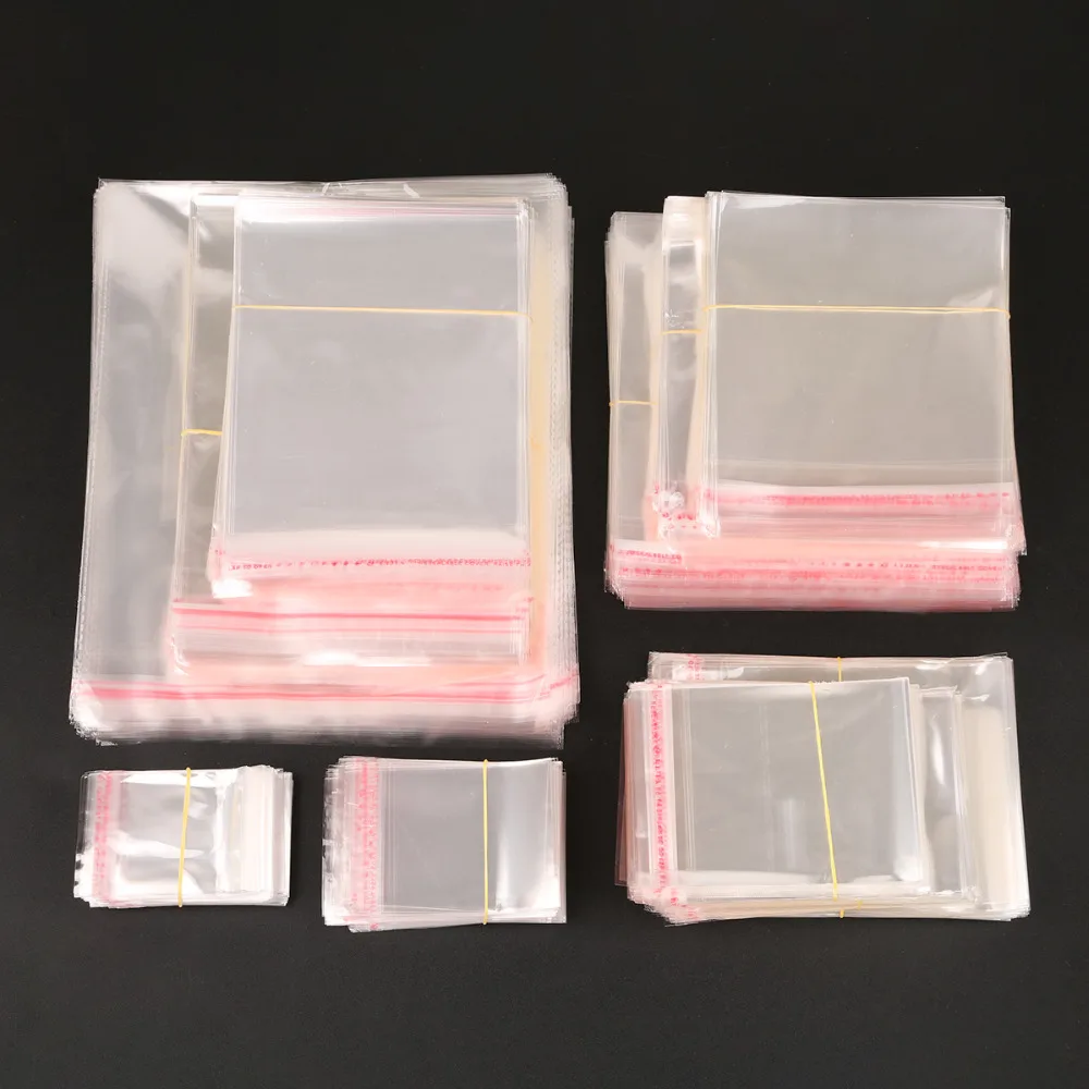 400 шт прозрачный самоклеющийся полиэтиленовый пакет пластиковый пакет для хранения многоразовый целлофановый розничный мешочек для ювелирных изделий