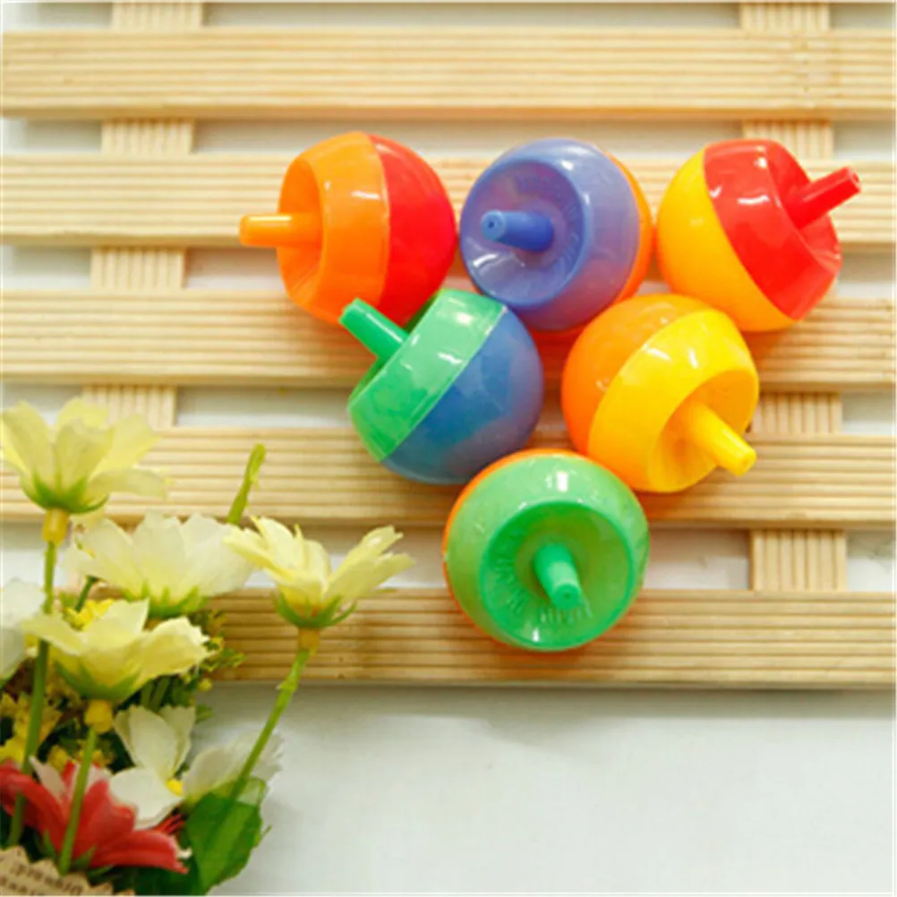 Children's Plastic Toys 5pcs/lot Creative Mini Manual Flip Spinning Top