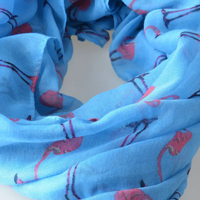 Guttavalli Новый Для женщин Фламинго Кольцо теплый платок зима мультфильм Животные петли шарфы женский птицы классический шарф-хомут шеврон