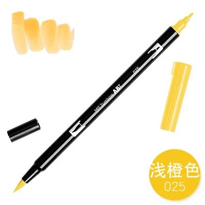 1 шт. TOMBOW AB-T Япония 96 цветов две головки художественная кисть ручка маркер Профессиональный водный маркер ручка живопись школьные принадлежности - Цвет: 025
