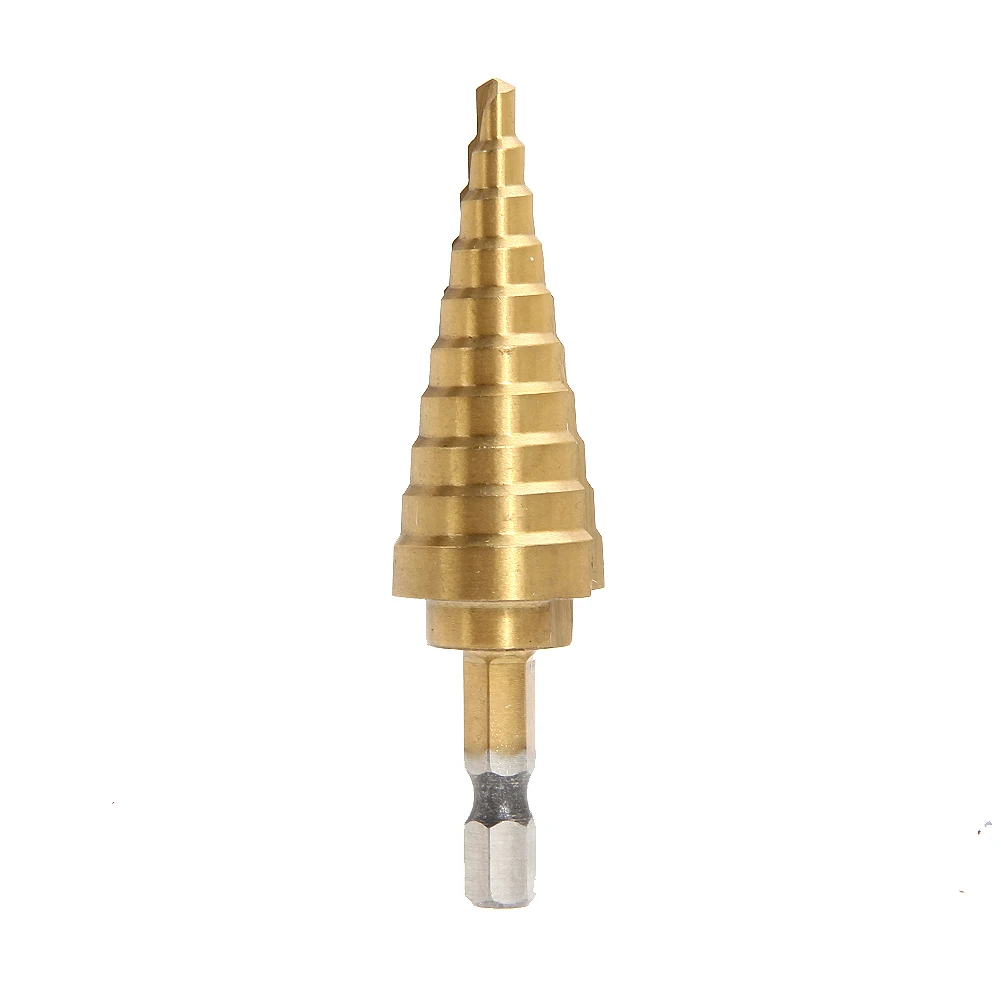 

Hex Titanium Step Cone Drill Bit Hole Cutter for Woodworking 4-22MM HSS 4241 For Sheet Metal Wood Drilling Tools