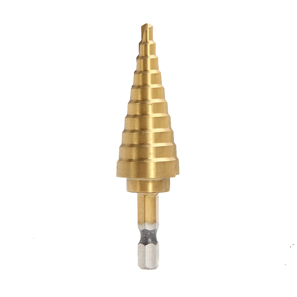  Hex Titanium Step Cone Drill Bit Hole Cutter for Woodworking 4-22MM HSS 4241 For Sheet Metal Wood D