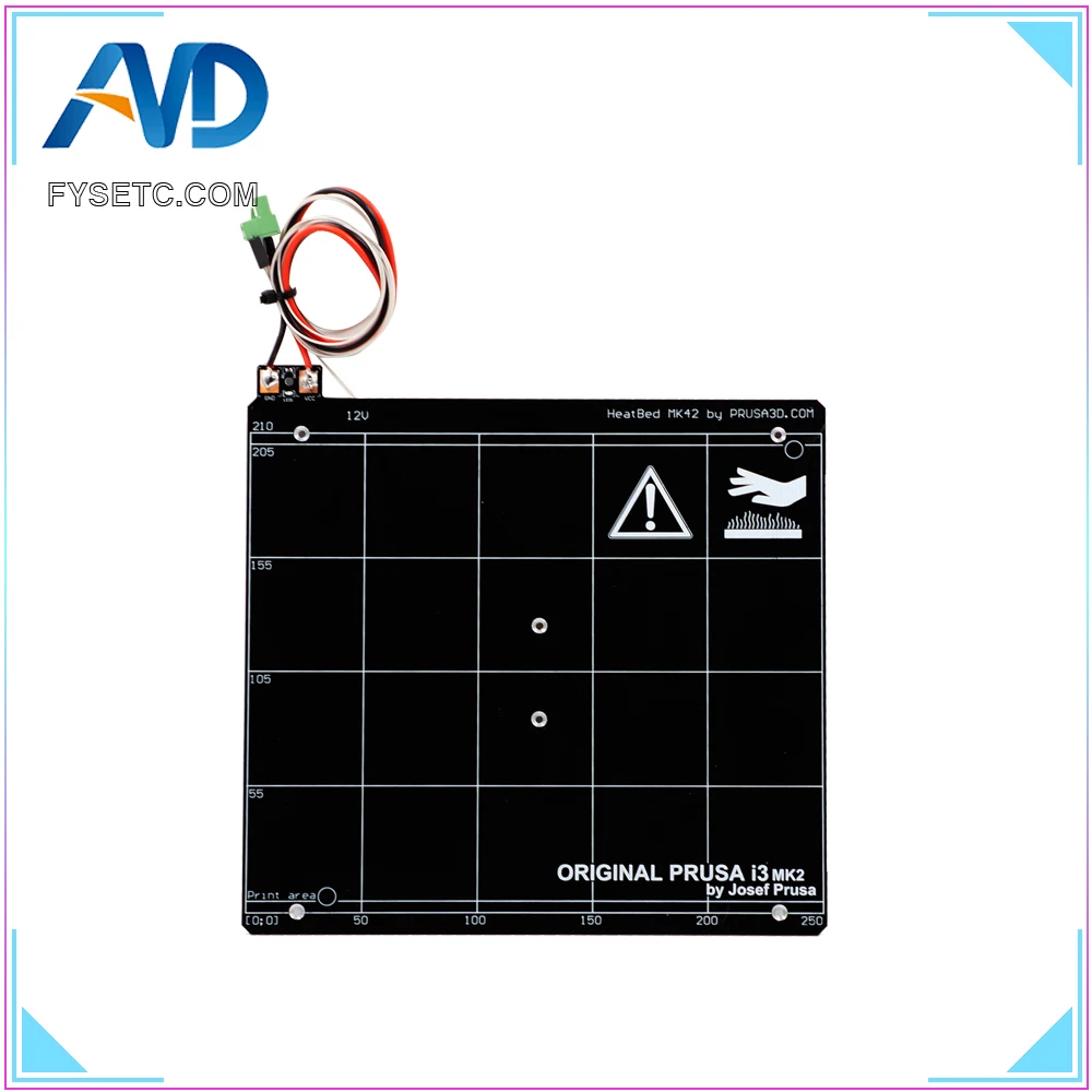 Prusa i3 MK2 MK2S 3d принтер кровать с подогревом алюминиевый сплав клон 255X235 мм + резистор