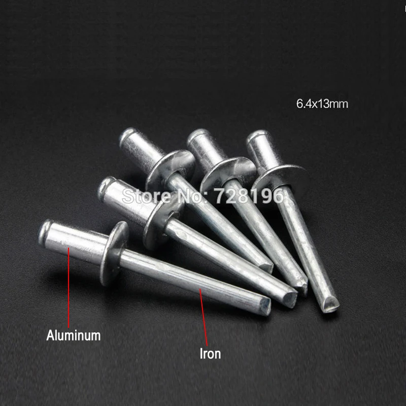 Multi Sizes Aluminum Hollow Rivet 6.0x12mm 6.4x13mm 50PCSin Rivets