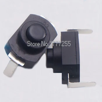 

500pcs AC 250V 1A Black On-Off Mini Push Button Switch for Electric Torch 2pin Self-locking Curved Flashlight Switchs