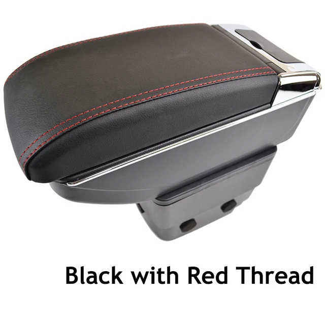 Black Leather Center Console Armrest For KIA Rio (UB) 2012 2016 Arm