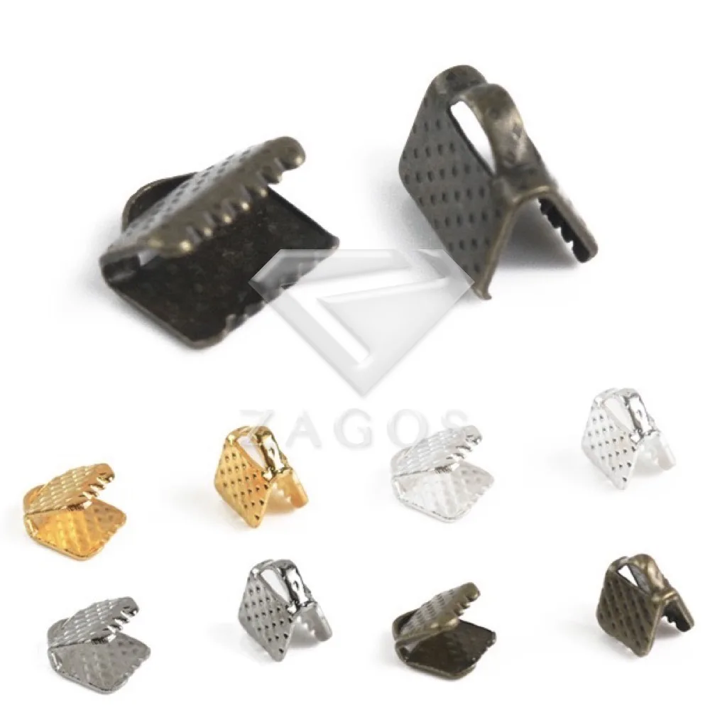 25Pcs Iron Ribbon End Caps 25x6.5mm Jewelry Findings Fit DIY Making