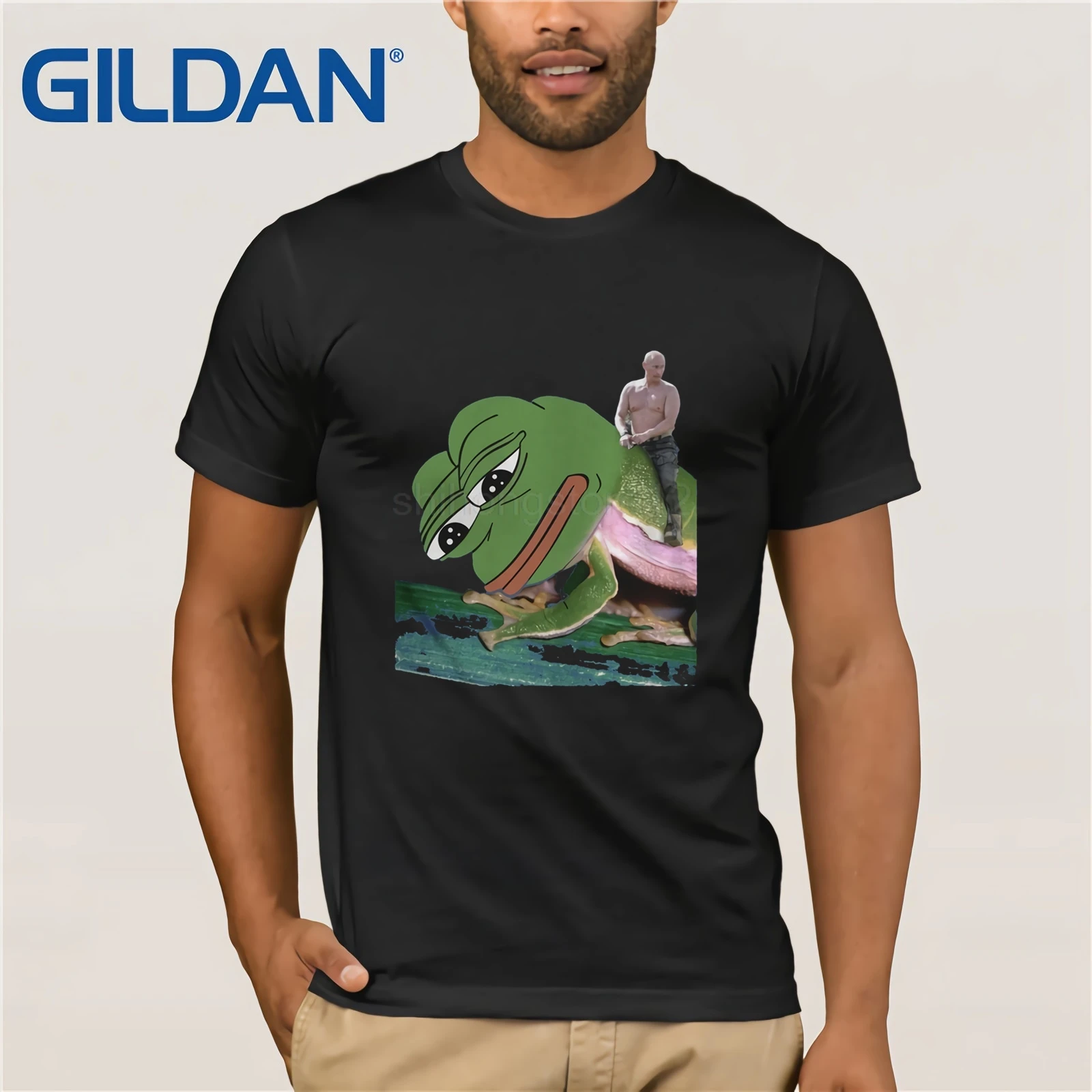 

Gildan t shirt 2019 Fashion men t-shirt gildan Riding Pepe Frog