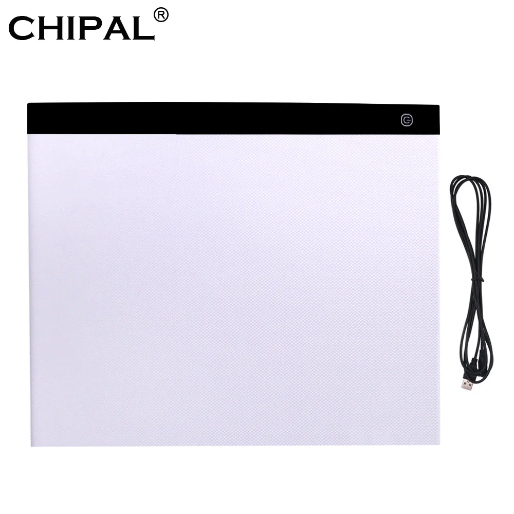 CHIPAL A3 планшет для рисования, цифровые графические планшеты, светодиодный светильник, коробка для электроники, USB блокнот для письма, художественная живопись, копировальная доска, графическая доска