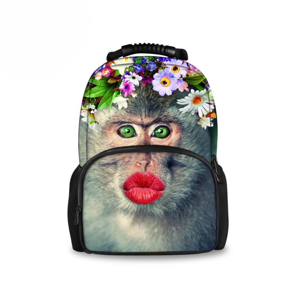 

Fashion Teenager Girls School Schoolbag 3D Cute Animal Monkey Printing Backpack Large Capacity Women Travel Back Pack Mochila