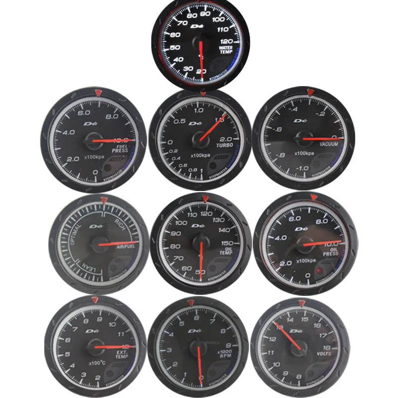 60mm Volt Meter Water Temp Oil Gauge Turbo Boost 60mm Volt Meter Water Temp Oil Gauge Turbo Boost Press Exhaust Gas