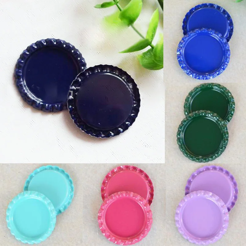 

Necklace Jewelry Accessories Without Hole Round Flattened Both Side Bottle Caps Colored 25Pcs DIY Hairbow Crafts 25mm