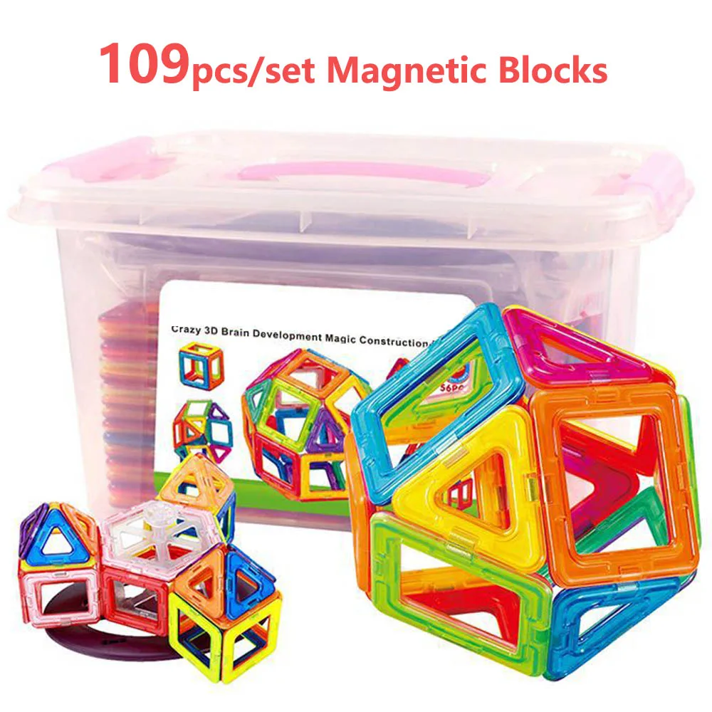109 шт. большой размер магнитные блоки 3D Магнитный дизайнерский Строительный набор моделирование и Buillding игрушки для Дети Детские подарки
