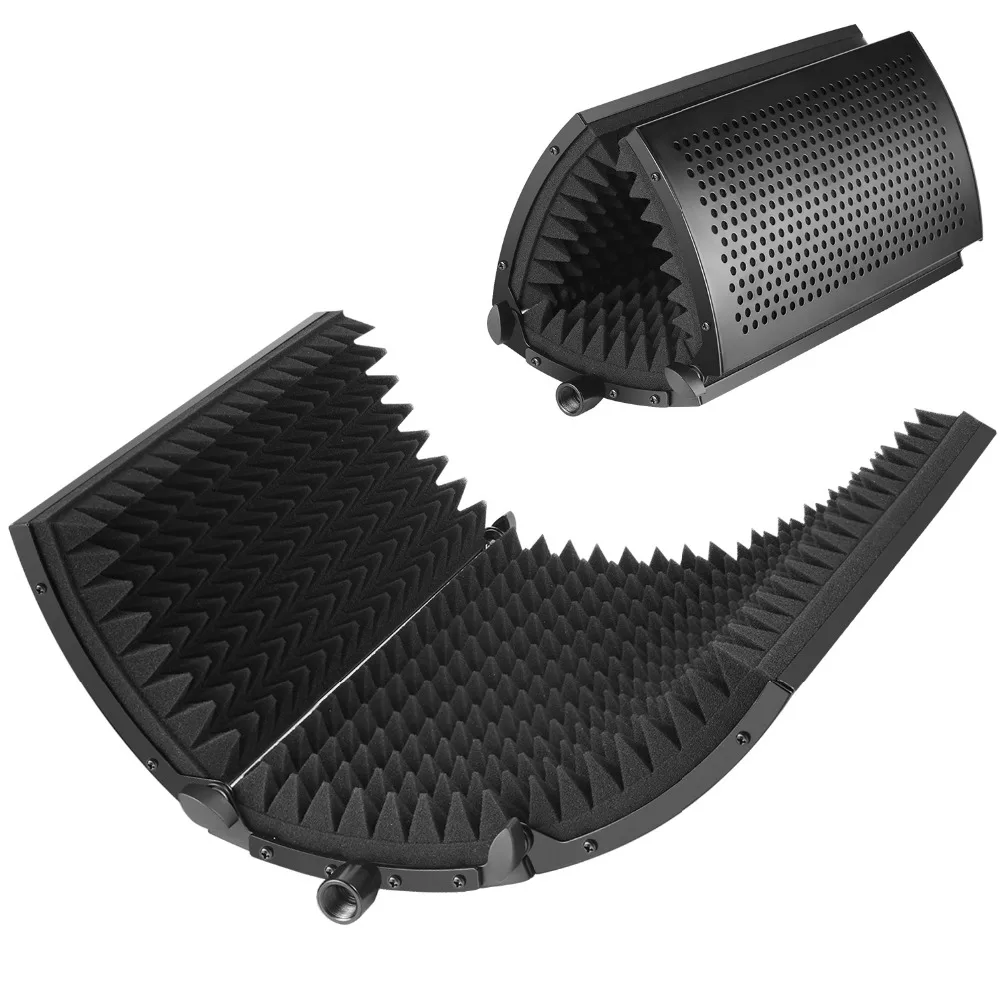 

Neewer Microphone Isolation Shield - Foldable Tri-Fold Studio Mic Sound Absorbing Foam Reflector for Any Condenser Microphone