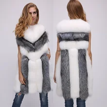 MJ-009, Европейская и американская Новая модная женская одежда, зимнее пальто из искусственного меха, шуба из искусственного меха серебристой лисы