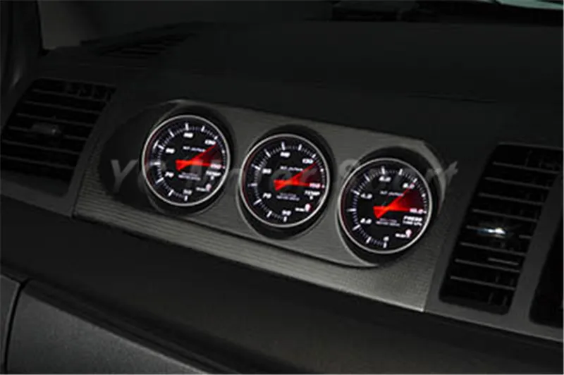Us 139 0 Car Accessories Carbon Fiber M7 Style Triple Gauge Pod Fit For 2008 2012 Evolution Evo 10 Evo X Rhd Triple Gauge Pod In Interior Mouldings