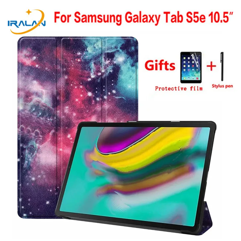 

Magnetic Smart Folio Flip Stand Cover Funda For Samsung Galaxy Tab S5E 10.5 2019 SM-T720 SM-T725 PU Leather Tablet Case+3 in 1