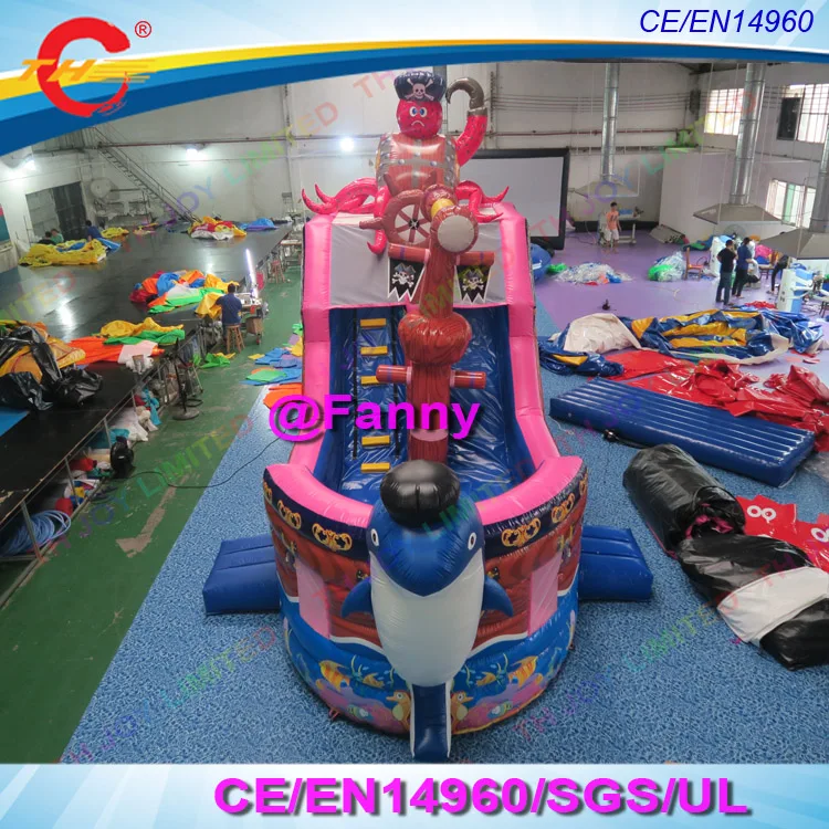 

8x4x6mH giant inflatable pirate ship slide inflatable bouncy slide,giant inflatable dry slide, free sea ship to port