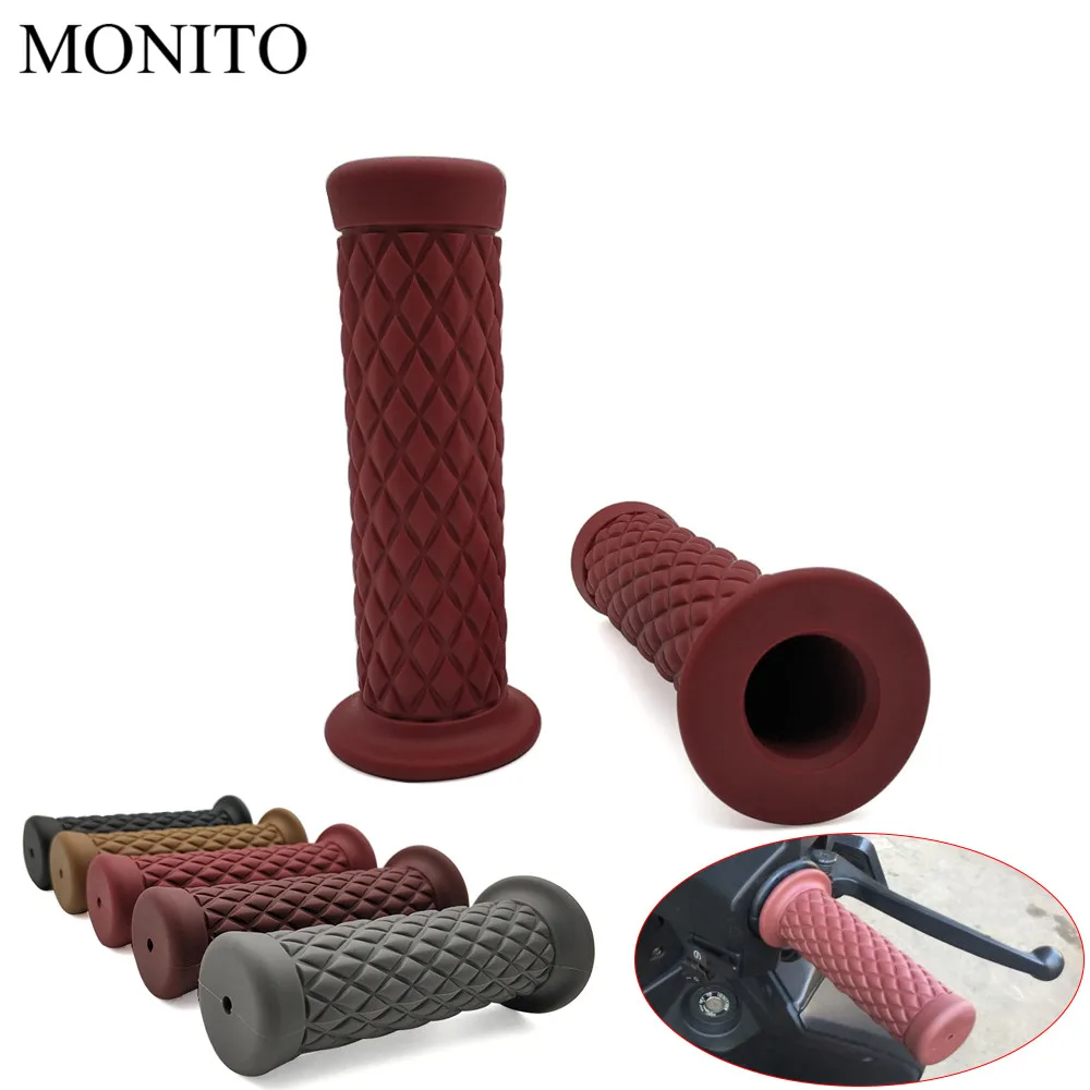 7/8&quot 22MM Vintage rubber handlebar Motorcycle handle grip Bar Ends For KAWASAKI W800 Cafe ZRX1100 ZX1100 ZX7R ZX9 ZX10 | Автомобили и