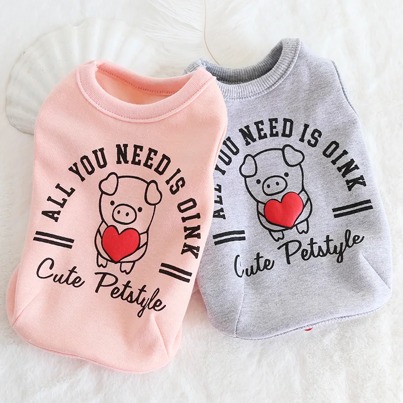 Милая хлопковая одежда с надписью Love Pig Для собак жилет Летний жилет для щенка жилет для кошек и собак Рубашка Одежда для собак кролик Чихуахуа Тедди xs-xl