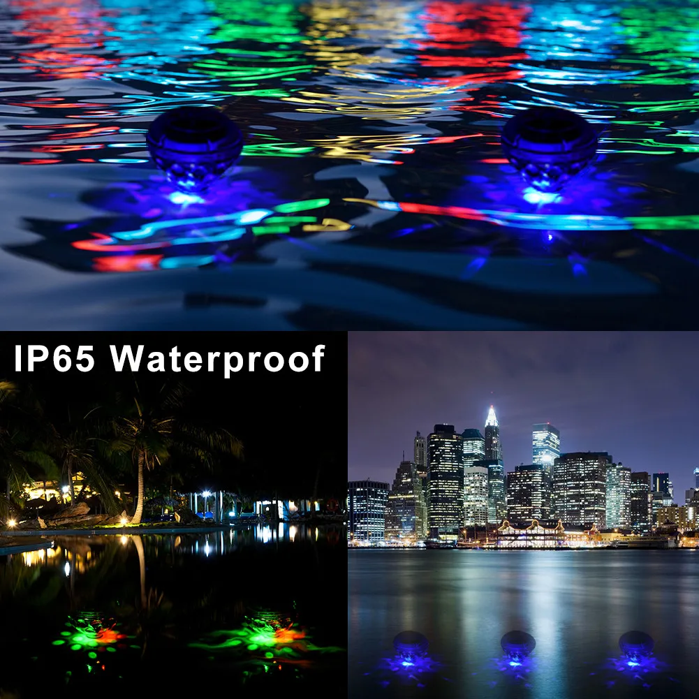Плавающий светодиодный светильник для бассейна, пейзаж пруда, RGB мигающий вспыхивающий плавающий светильник, лампа на солнечных батареях для дома, сада, вечерние украшения