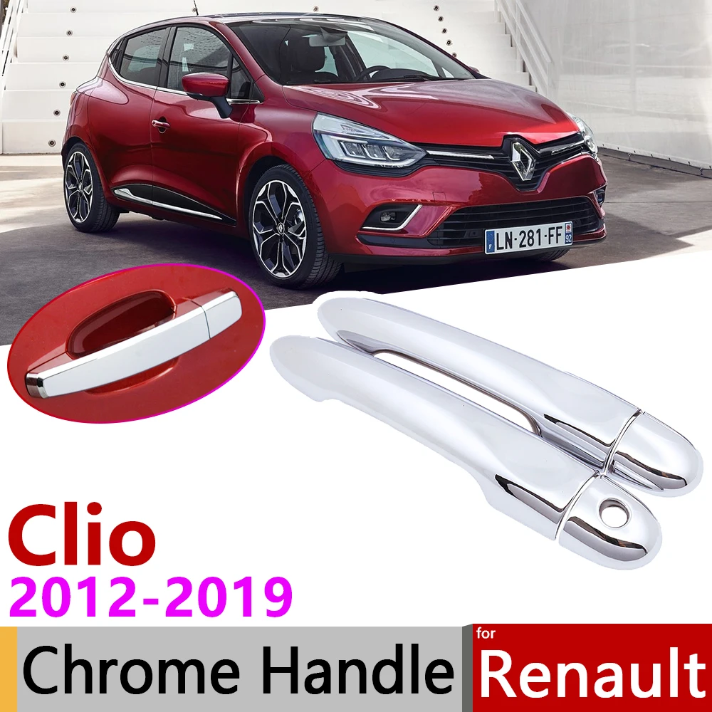 Для Renault Clio IV MK4 2012 ~ 2019 хромированная крышка внешней дверной ручки автомобильные
