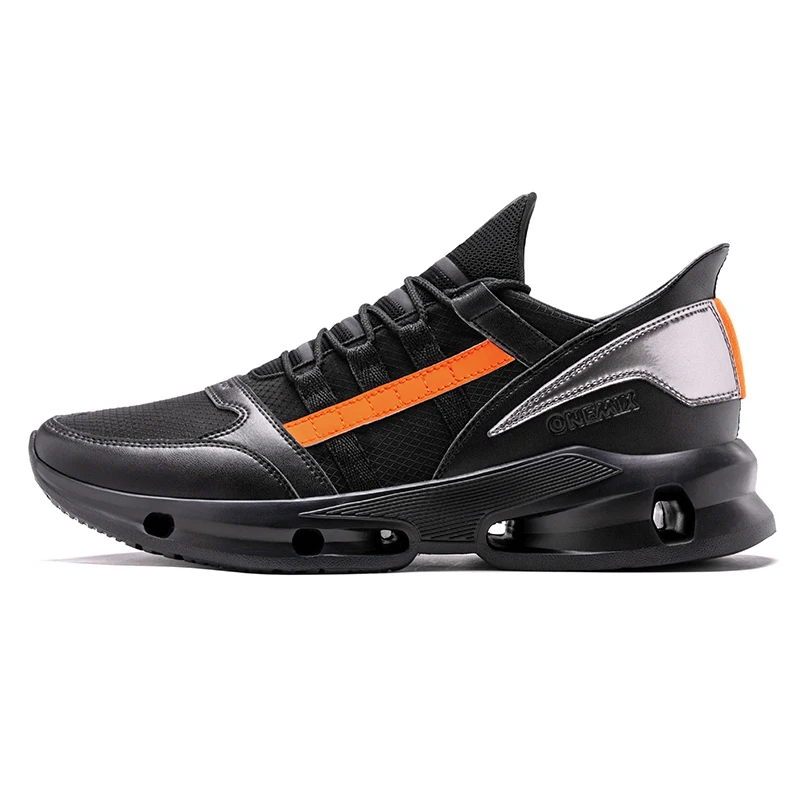 ONEMIX Running Shoes For Men Fashion Technology Trend Sneakers Athletic Traine Tennis Sneaerks New Design - Цвет: Black Orange