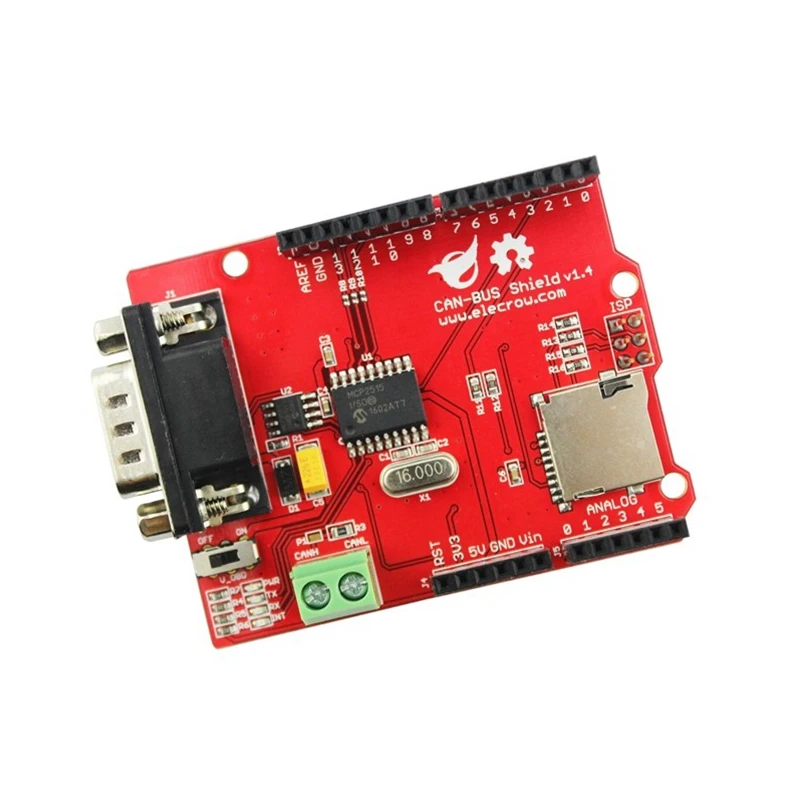 Elecrow CAN-BUS щит для Arduino Mega Leonardo Microchip MCP2515 CAN контроллер трансивера MicroSD карты DIY gps подключения