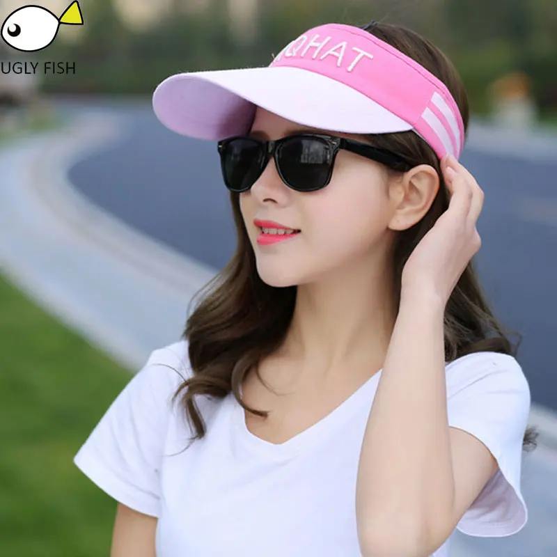 sun visor caps men women sun visor hat outdoor summer black white visors for women  (7)